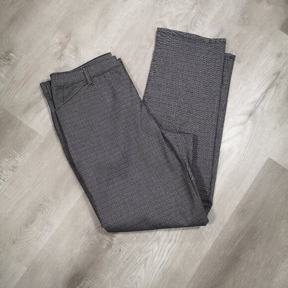 Lee All Day Pant Ladies Size 12 Medium Straight Legs Dark Grey Plaid Pants - Picture 10 of 14